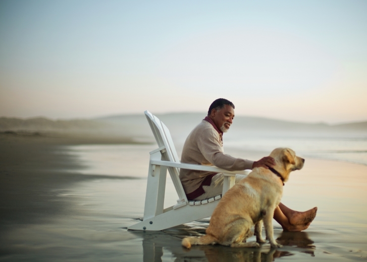 man with dog
